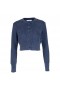 Women Navy Cable-Knit Cropped Cardigan Blue | Dannijo Sweaters