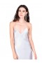 Women Silver Blue Open Back Cross Strap Midi Slip Dress | Dannijo Dresses