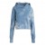 Women Indigo Tie Dye Cropped Hoodie | Dannijo Sweaters