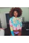  Moletom com capuz curto feminino com estampa tie-dye neon | Dannijo Sweaters