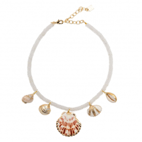  Dames Sag Harbor ketting met glazen kralen/schelpen | Dannijo kettingen